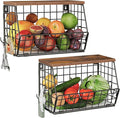 2-Tier Fruit Basket for Kitchen, Stackable Hanging Basket Wire Baskets by Choezon