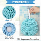 Macarrie 12 Packs Fluffy Towel Chenille Hand Towel Absorbent Fast Drying Hand - Image 3