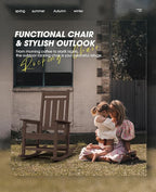 KINGYES Oversized Outdoor Rocking Chair Set of 2, All-Weather Patio Rocking Chairs for Porch, HDPE Outdoor Patio Rockers with High Back & Wide Seat for Garden, Lawn, Coffee - Image 9