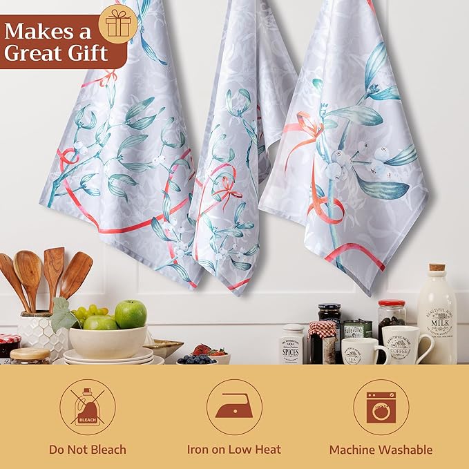 Maison d' Hermine Kitchen Towels Set of 3 100% Cotton 20" x 27.5" Reusable - Image 5
