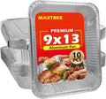 9x13 Aluminum Foil Pans with Lid, 10 Pack Disposable Trays Half Size Heavy Duty by Unknown