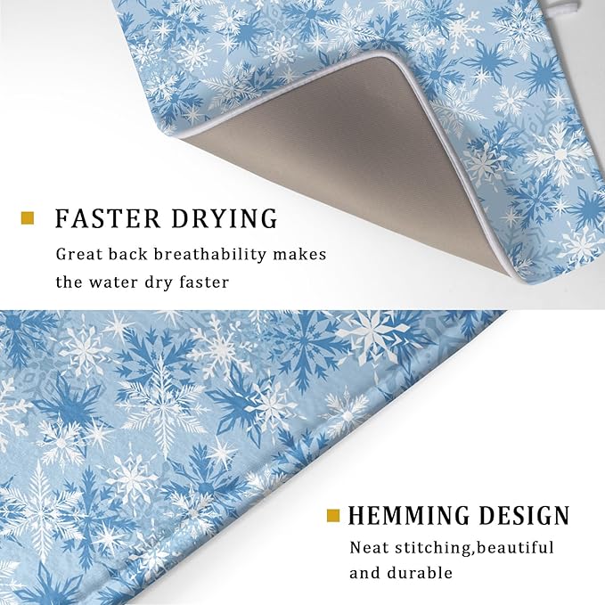Winter Snowflake Dish Drying Mat - Image 2