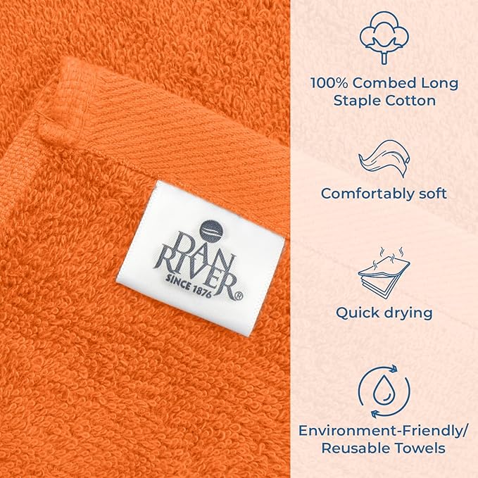 DAN RIVER Bath Towels Set of 4, 27 x 54 Inches, 100% Cotton, Larger & Lighter - Image 4