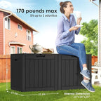 DRATO Deck Boxes, 30 Gallon Outdoor Storage Box for Patio Cushion, Garden Tools, Waterproof and UV Resistant, Lockable (Black，30 Gallon) - Image 6