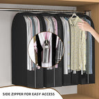 Black Garment Bags for Hanging Clothes 4 Packs, 10“ Gusseted and 43" Clothes - Image 6
