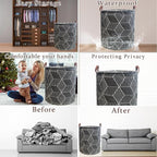Waterproof Laundry Hamper Collapsible Laundry Basket Leather Handle Laundry Bag - Image 3
