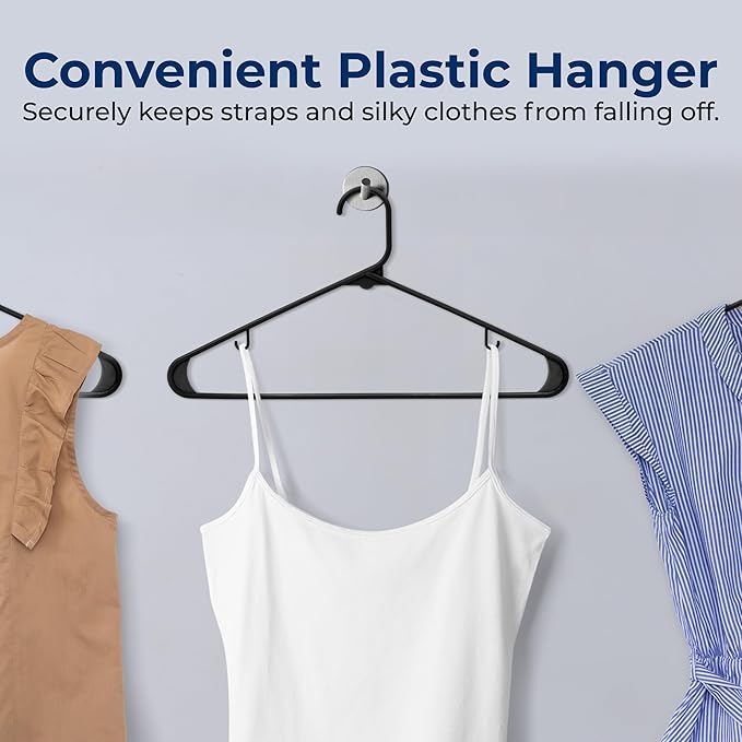 SereneLife Black Plastic Hangers 10 Pack - Image 6