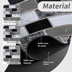 Kitchen Sink Splash Guard，White-black gray tiles Faucet Mat Sink Gadgets-Super - Image 4