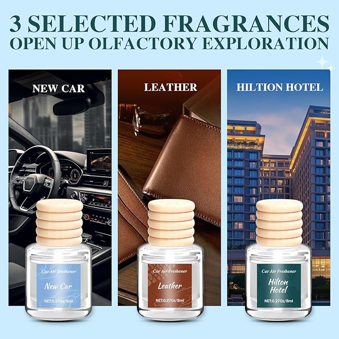 6 Pack Premium Car Air Freshener, Long Lasting Luxury Diffuser Set, Hanging - Image 5