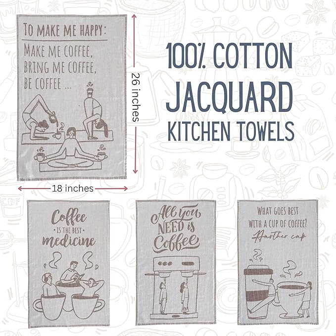 sea me at home Coffee Themed Funny Dish Towels - Image 2
