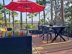 2xhome Set of 3 Patio Dining Chairs | Modern Stackable Outdoor Pool Side Chair | Weather Resistant Plastic for Yard, Porch, Balcony, Kitchen, Black - Image 2