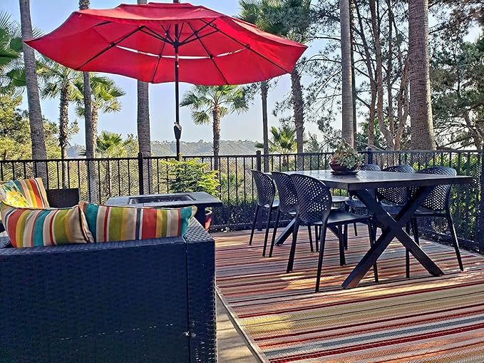 2xhome Set of 4 Patio Dining Chairs | Modern Stackable Outdoor Pool Side Chair | Weather Resistant Plastic for Yard, Porch, Balcony, Kitchen, Black - Image 2