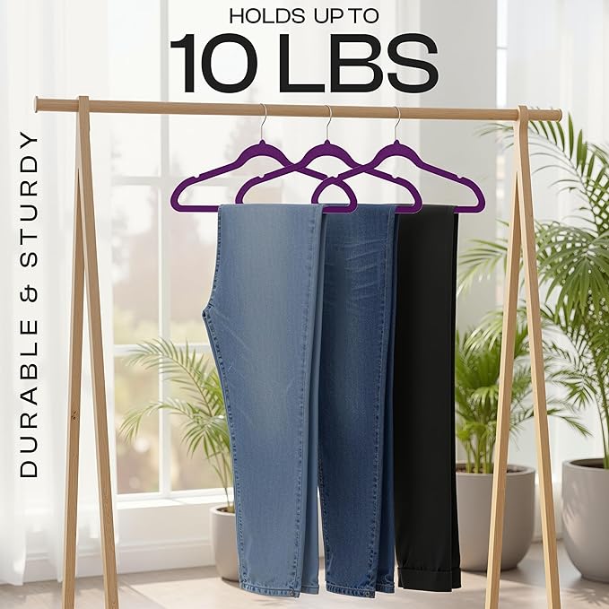Utopia Home Velvet Hangers 50 Pack – Luxury Non-Slip Slim Pant & Coat Hangers - Image 5