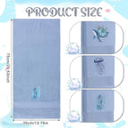 3 Pack Ocean Hand Towels for Bathroom 100% Cotton Embroidered Seahorse - Image 3