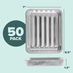 PLASTICPRO 50 Pack Disposable Aluminum Grill Liners Toppers Aluminum Foil - Image 4