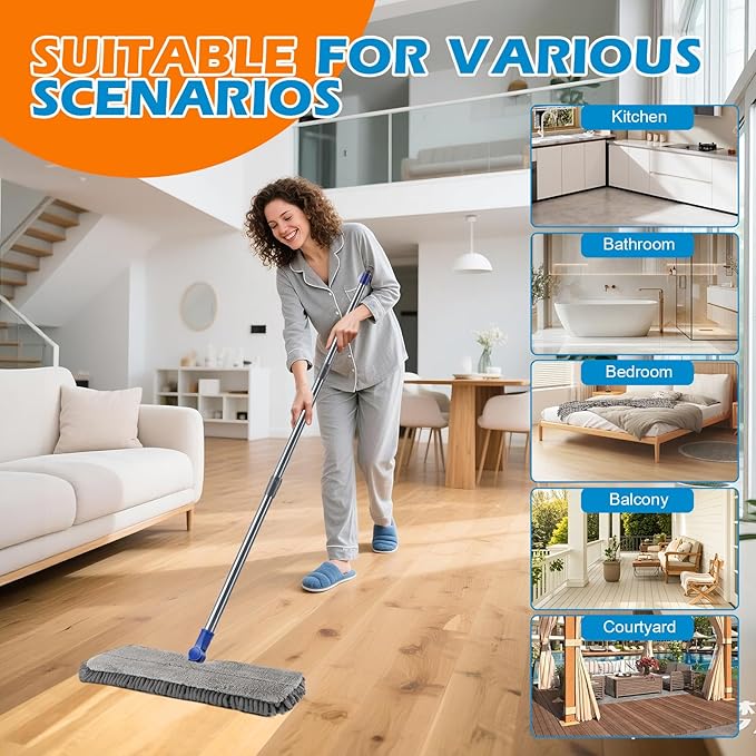 Mops for Floor Cleaning, Masthome Flat Dust Mop - Image 7
