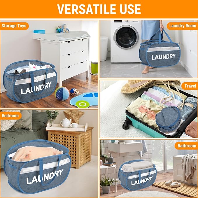Collapsible Laundry Baskets, Foldable Laundry Basket - Image 7
