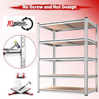 REIBII 2020LBS Garage Shelving Heavy Duty Metal Shelving 5 Tier Storage Shelves, Garage Shelves for Basement, Warehouse, Pantry, Closet, Kitchen, 72" H x 35.55" W x 16" D, Galvanized, 4 Pack - Image 9