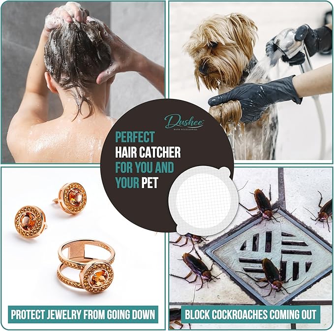 Disposable Shower Drain Hair Catcher Stickers – 25 Pack Peel & Stick Mesh Drain - Image 7