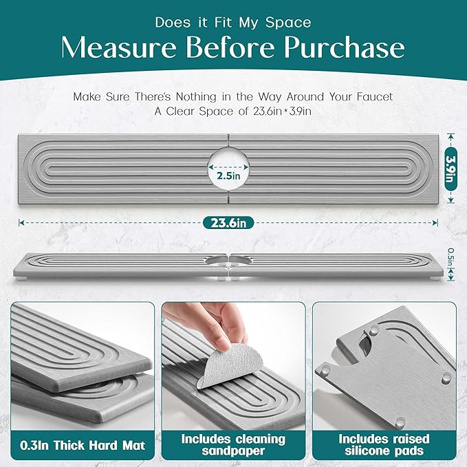 Kitchen Faucet Absorbent Mat - Image 2