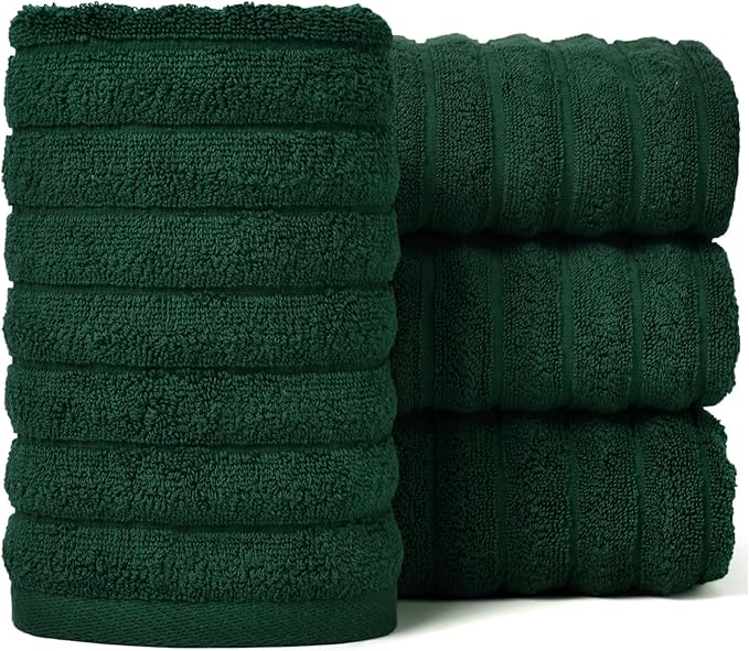 Jacquotha 4-Pack Hand Towels Ribbed – Kitchen & Bathroom Premium Cotton Towels by Jacquotha