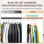 Velvet Hangers 30 Pack with Rose Gold Hooks, Space Saving & Heavy Duty Slim - Image 4