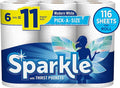 Sparkle Pick-A-Size Paper Towels, 6 Rolls = 11 Regular Rolls, Everyday Value by Sparkle%C2%AE