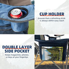2 Pack Folding Camping Chairs for Adults - High Back Padded Outdoor Lawn Chairs with Lumbar Support & Cup Holder, 400lbs Heavy Duty Portable Camping Chairs Set (Blue & Brown, 2 PCS) - Image 7