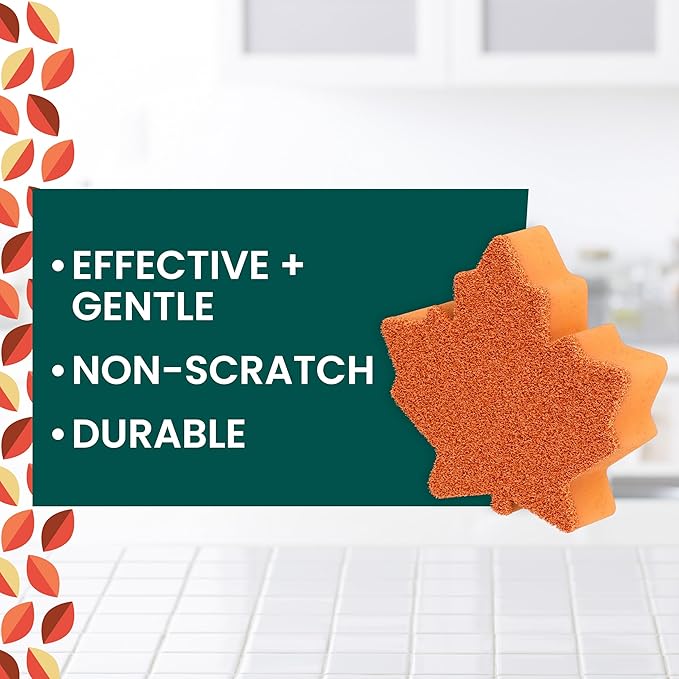 Scotch-Brite Brite Harvest Collection, 1 Extra Gentle Leafy Clean Kitchen Sponge - Image 2