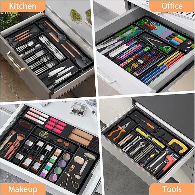 Silverware Organizer Expandable Kitchen Utensil Drawer Organizer Large BPA Free - Image 9
