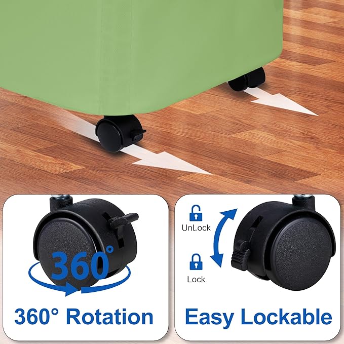 Slim Laundry Hamper with Lid and Wheels, Small Rolling Laundry Basket with - Image 4