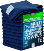 MW PRO Microfiber Cleaning Cloths Dark Blue 12 Pack, 12x12 by MicrofiberWholesale