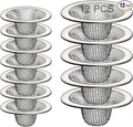 12PCS Stainless Steel Slop Basket Filter Trap, 2.75" & 4.41" Mesh Sink Drain by Beyoslf