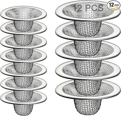 12PCS Stainless Steel Slop Basket Filter Trap, 2.75" & 4.41" Mesh Sink Drain by Beyoslf