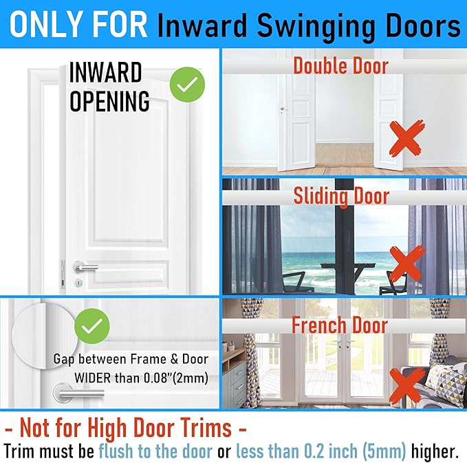 5Pack Home Security Door Reinforcement Lock, Childproof Safety Door Lock Latch - Image 5