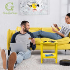 GREENVINES Outdoor Rocking Chair Set | 3-Piece | 2 Rocking Chairs with 1 Side Table | Porch Rocker | HDPE Plastic | Yellow | Patio Furniture Sets | High Back | Big & Tall | Ladder Back - Image 8