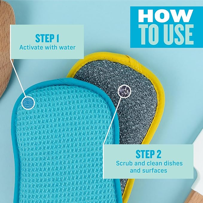 E-Cloth Washing Up Pad, Premium Microfiber Non-Scratch Kitchen Dish Scrubber - Image 2