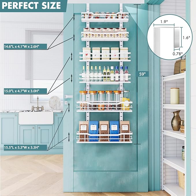Over The Door Pantry Organizer，6-Tier Over The Door Organizer - Image 2