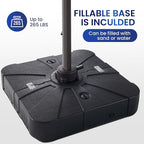 10 X 13 FT Cantilever Patio Umbrella with Led Lights and Base Included Outdoor Heavy Duty Double Top Rectangle Offset Umbrellas with 360-degree Rotation for Pool Deck Backyard, Navy - Image 5
