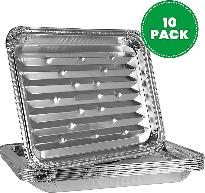PLASTICPRO 10 Pack Disposable Aluminum Grill Liners Toppers Aluminum Foil - Image 7