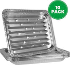 PLASTICPRO 10 Pack Disposable Aluminum Grill Liners Toppers Aluminum Foil - Image 7