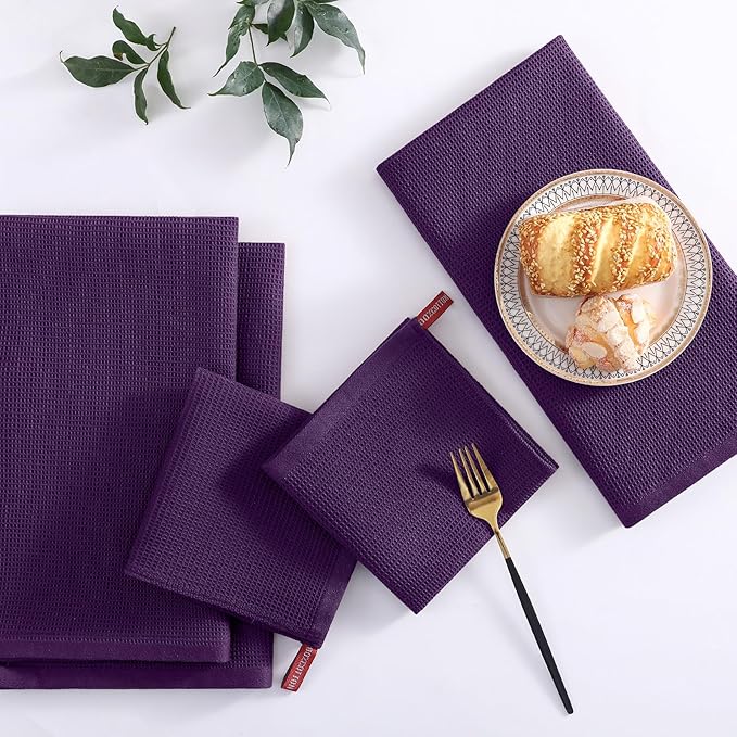 Homaxy 100% Cotton Waffle Weave Kitchen Towels - Image 2