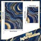 Boyiee 6 Pcs Marble Hand Towels Blue and Gold Towels Navy Blue Kitchen Towel - Image 4