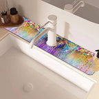 Abstract Watercolor Flowers Dish Drying Mat - Image 2