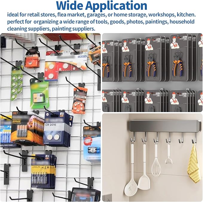 20Pcs Gridwall Hooks, Metal Grid Panel Hanging Peg Hooks, Grid Wall Accessory - Image 7