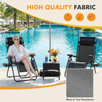 NEWBULIG Zero Gravity Chair Set of 2, Lounge Chair Folding Portable Adjustable Camping Reclining Chairs with Adjustable Pollow, Mesh Back, Cup Holder Trays Lawn Patio Chair for Pool Beach - Black - Image 5