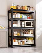 AOARGG Set of 2 Garage Shelving Heavy Duty Storage Shelves, Metal Adjustable Shelving Unit, Utility Garage Organizer Shelf for Basement, Pantry, Kitchen, Warehouse, 19.7" Dx45.6 Wx78 H, Black - Image 2