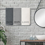 3 Pcs Faith Hope Love Farmhouse Decorative Hand Towels - Image 3