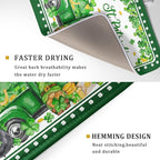 Shamrock Gnome Truck Dish Drying Mat Lucky Clover Dish Drainer Mat 18x24 inch - Image 3