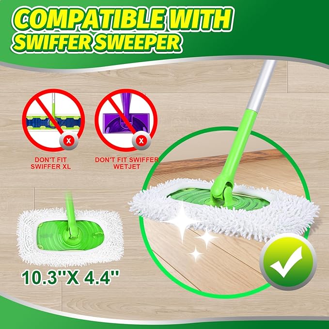 4 Pack Reusable Microfiber Mop Pads Compatible - Image 2
